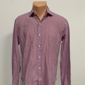Culturata Red and Blue Striped Button Up Shirt